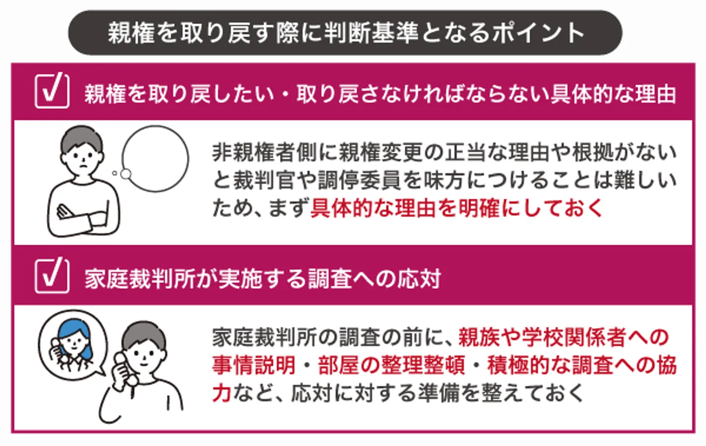 親権を取り戻す際に判断基準となるポイント