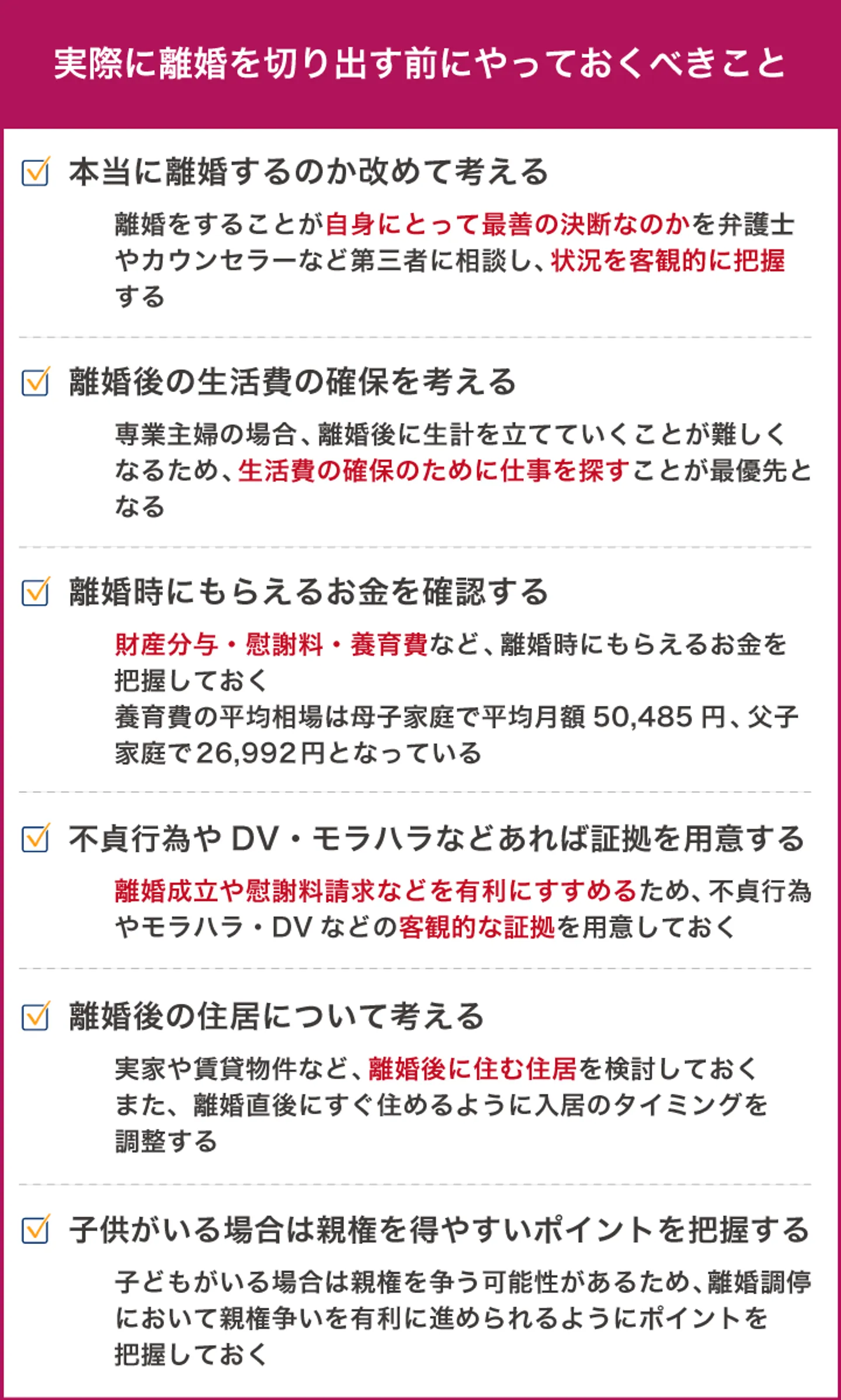 実際に離婚を切り出す前にやっておくべきこと