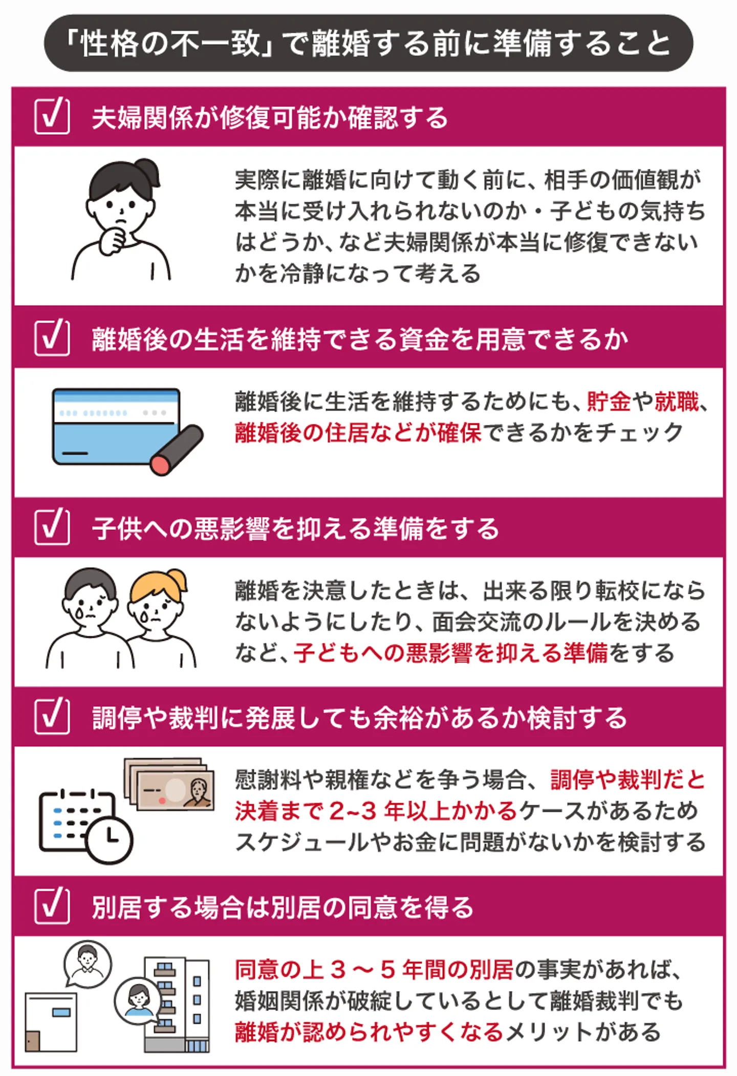 「性格の不一致」で離婚する前に準備すること