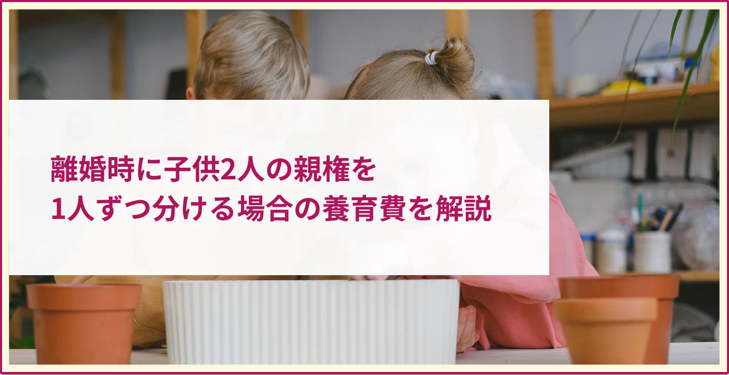 離婚時に子供2人の親権を1人ずつ分ける場合の養育費を解説