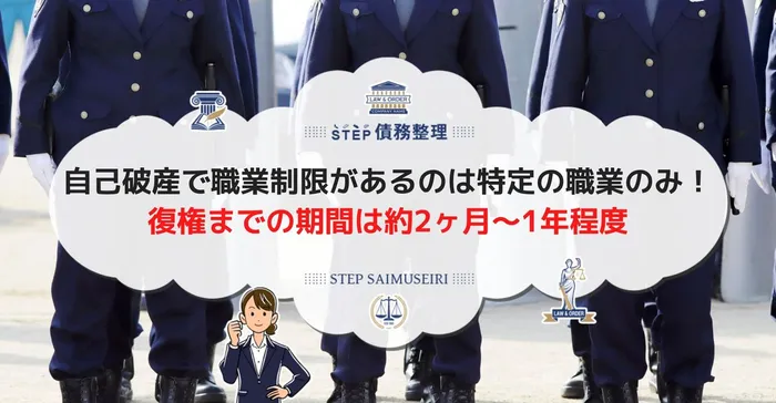 自己破産で職業制限があるのは特定の職業のみ！ 復権までの期間は約2ヶ月～1年程度