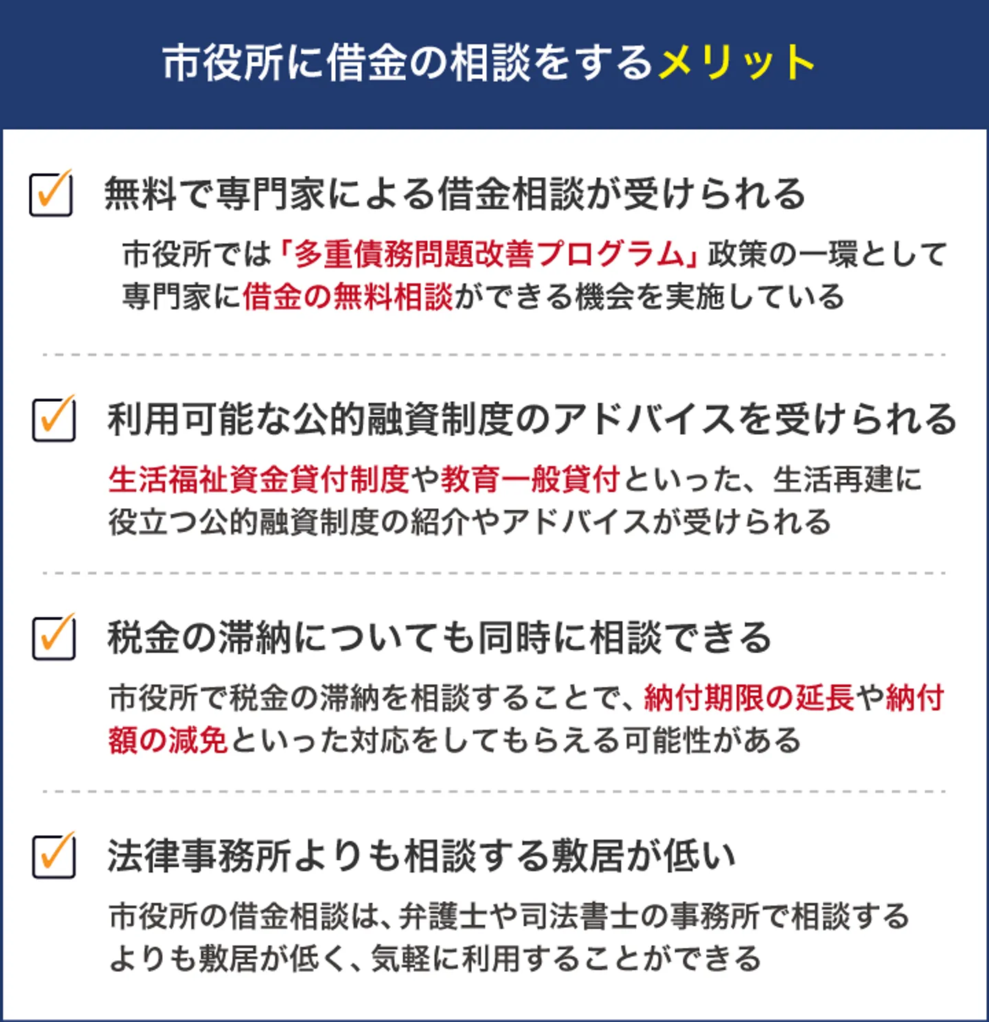 市役所に借金の相談をするメリット