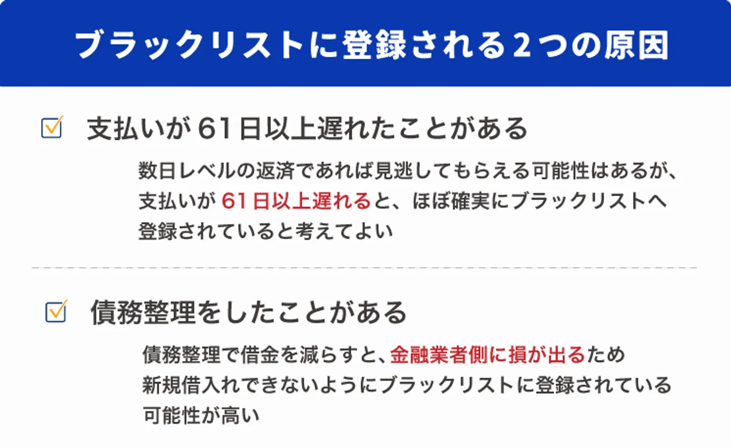 ブラックリストに登録される2つの原因